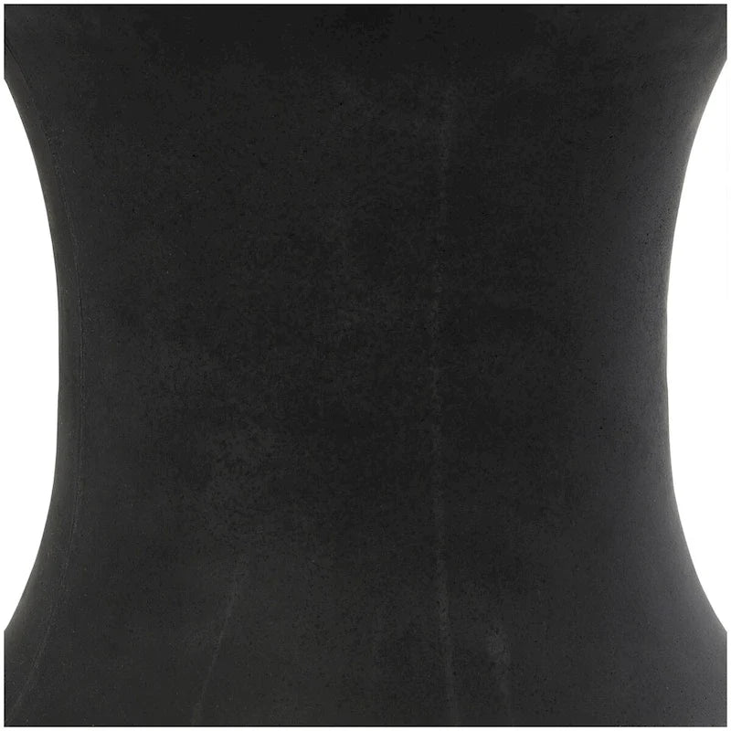 Table d'appoint d'extérieur en fibre d'argile et céramique en forme de sablier - Blanche ou Noire