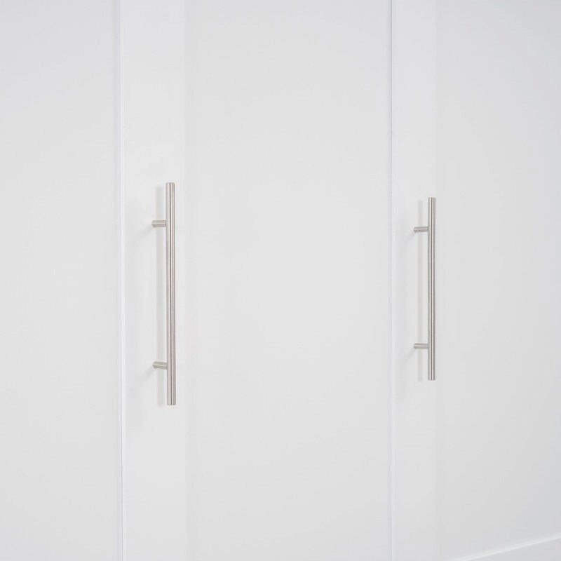 Lit escamotable grand format avec armoire, étagères et lumières DEL