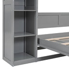 Lit escamotable grand format avec armoire, étagères et lumières DEL