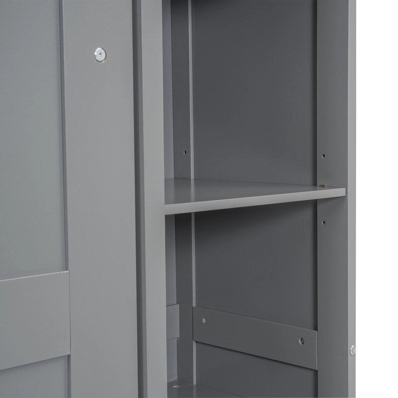 Lit escamotable grand format avec armoire, étagères et lumières DEL