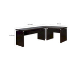 Bureau d'angle avec tablette coulissante pour clavier et tiroir classeur