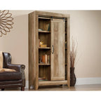 Meuble de rangement haut avec porte coulissante et étagères réglables