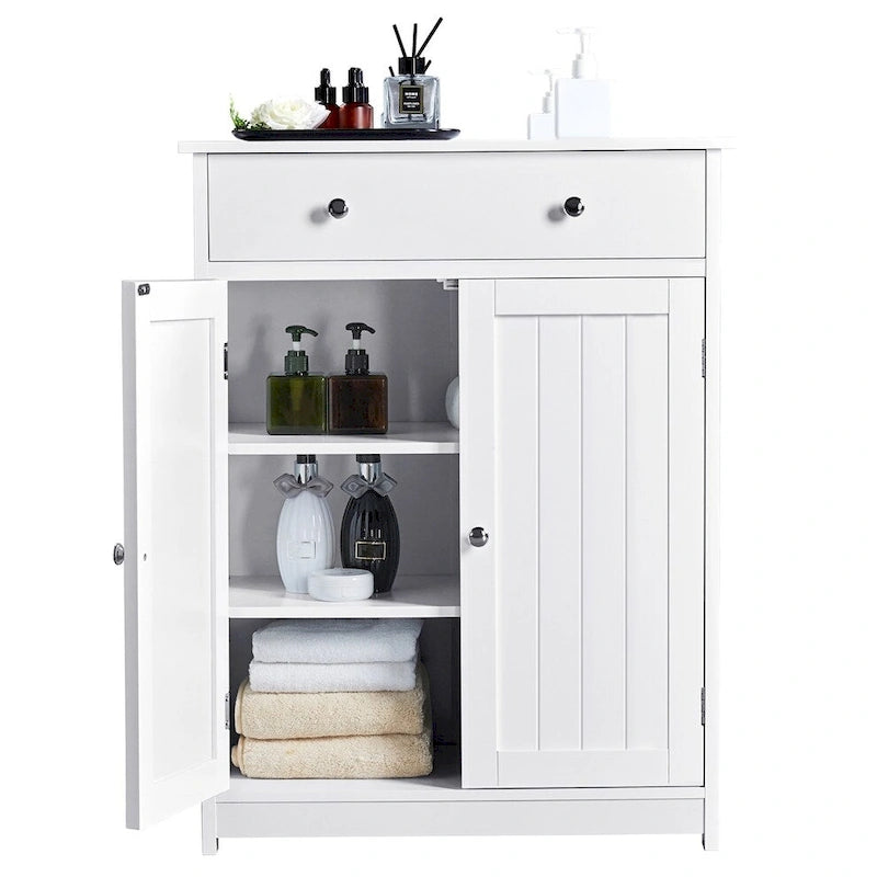 Meuble de rangement sur pied avec 1 tiroir et 2 portes