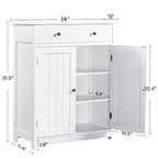 Meuble de rangement sur pied avec 1 tiroir et 2 portes