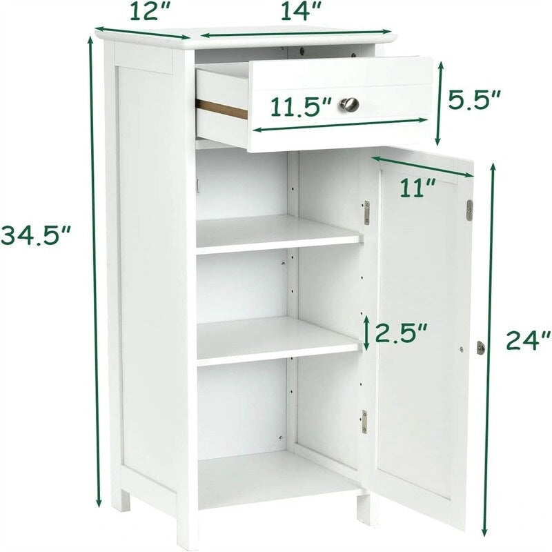 Meuble de rangement de salle de bain sur pied avec tiroir