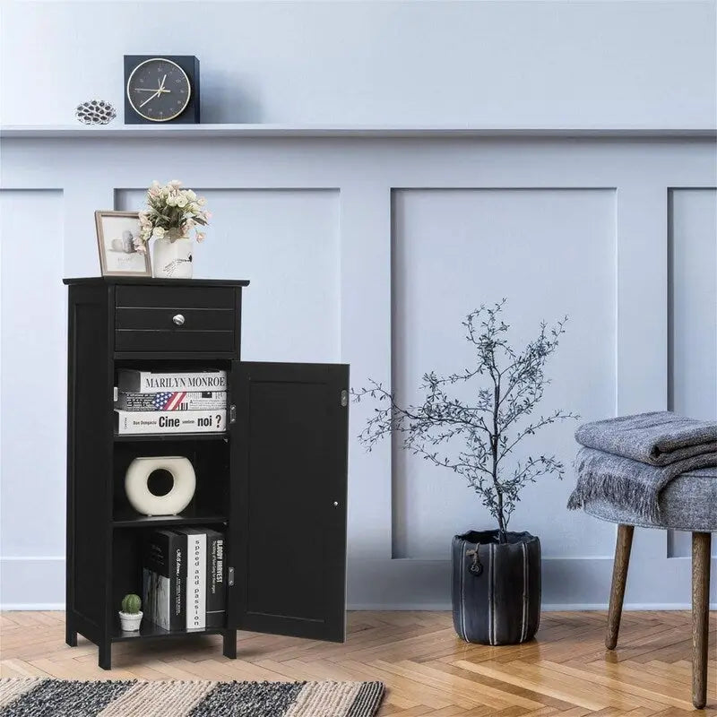 Meuble de rangement de salle de bain sur pied avec tiroir