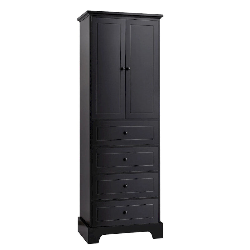 Armoire à linge 2 portes et 4 tiroirs