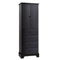 Armoire à linge 2 portes et 4 tiroirs