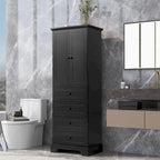 Armoire à linge 2 portes et 4 tiroirs