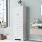Armoire à linge 2 portes et 4 tiroirs