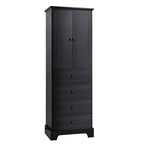 Armoire à linge 2 portes et 4 tiroirs