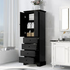 Armoire à linge 2 portes et 4 tiroirs
