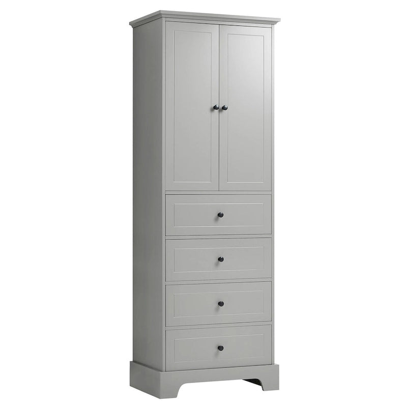 Armoire à linge 2 portes et 4 tiroirs