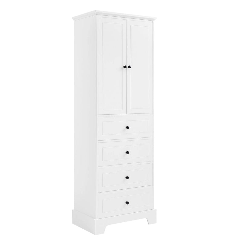 Armoire à linge 2 portes et 4 tiroirs