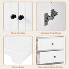 Armoire à linge 2 portes et 4 tiroirs