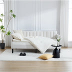 Lit de repos simple moderne avec dossier capitonné côtelé