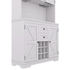 Meuble de cuisine-bar avec rangement — 120 cm (L) x 39,4 cm (l) x 187,4 cm (H), 4 placards, 2 tiroirs, casiers à vin et porte-verres