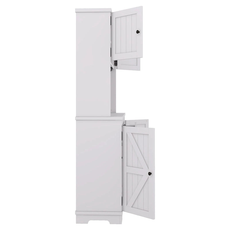 Meuble de cuisine-bar avec rangement — 120 cm (L) x 39,4 cm (l) x 187,4 cm (H), 4 placards, 2 tiroirs, casiers à vin et porte-verres