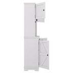 Meuble de cuisine-bar avec rangement — 120 cm (L) x 39,4 cm (l) x 187,4 cm (H), 4 placards, 2 tiroirs, casiers à vin et porte-verres