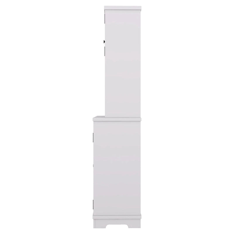 Meuble de cuisine-bar avec rangement — 120 cm (L) x 39,4 cm (l) x 187,4 cm (H), 4 placards, 2 tiroirs, casiers à vin et porte-verres